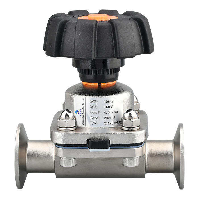 Manual sterile diaphragm valve