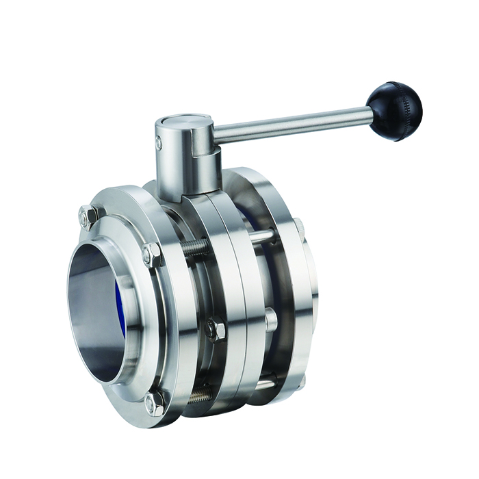 Manual three piece butterfly valve