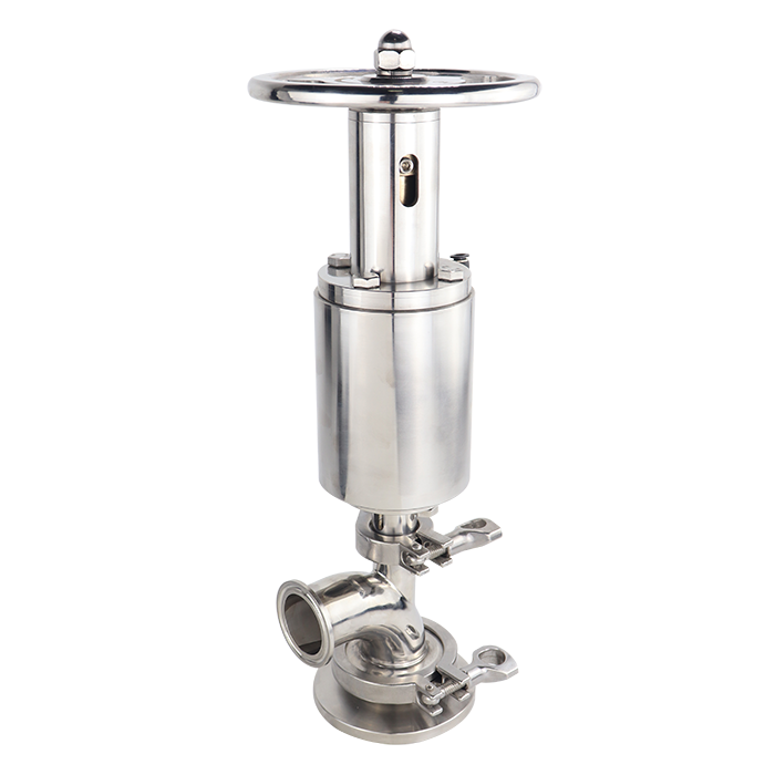 Pneumatic integrated W-shaped tank bottom valve