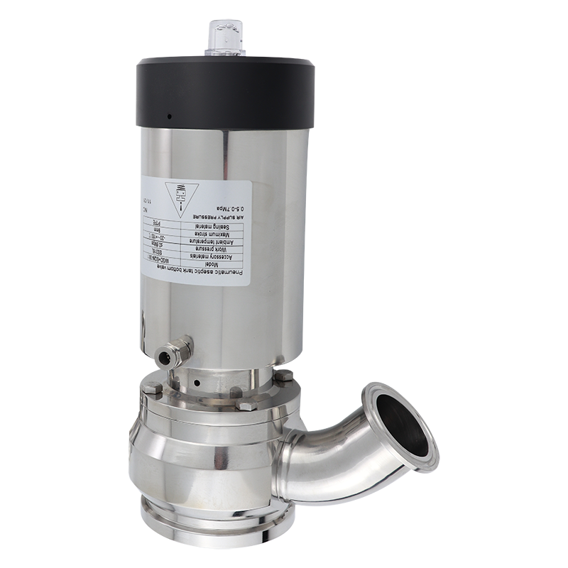 Pneumatic sterile tank bottom valve