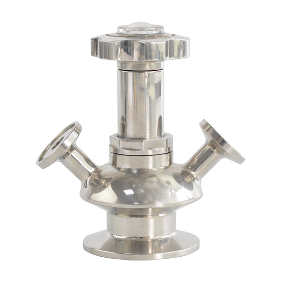 Fine adjustment position display of sterile sampling valve