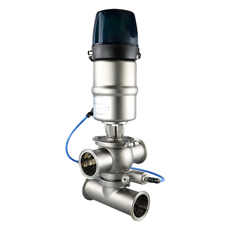 Four way external cleaning anti mixing valve